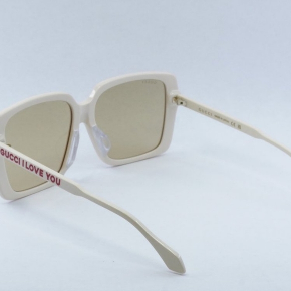 Brand New Gucci Ivory "Gucci I Love You" Sunglasses NWT and Case - Picture 6 of 10